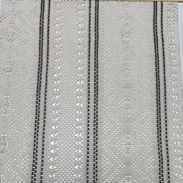 crochet knit poly cotton stripe fabric 2