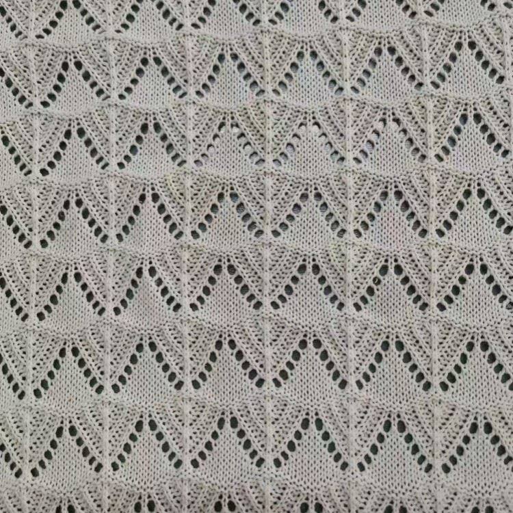 crochet poly cotton knit jacquard  fabric 2