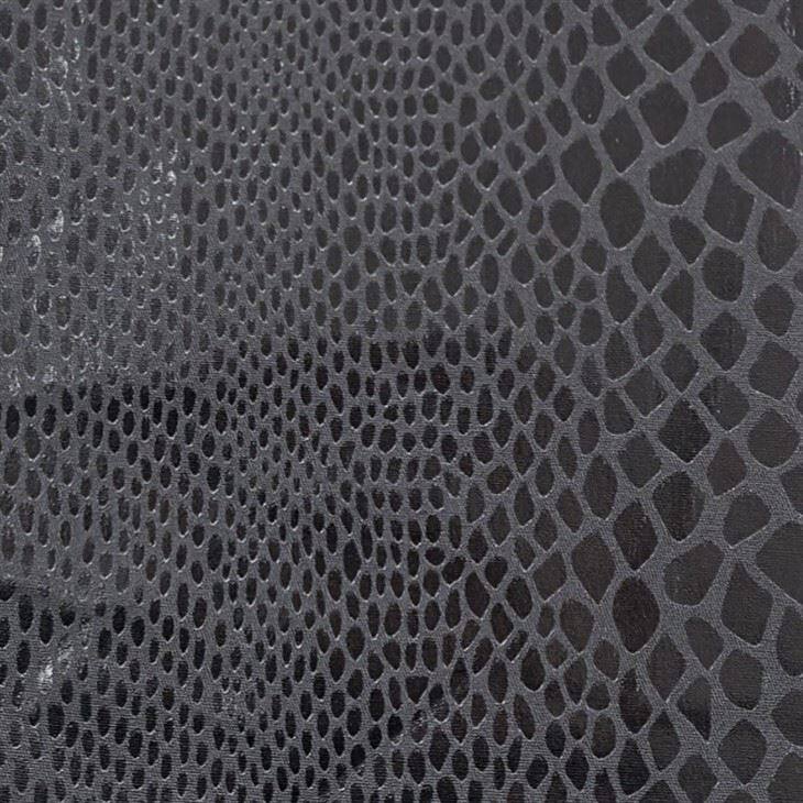 Crocodile Pattern Black Foil Fabric