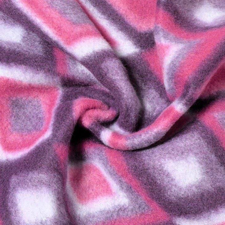 Diamond Multicolour Printed Faux Wool Coat Fabric