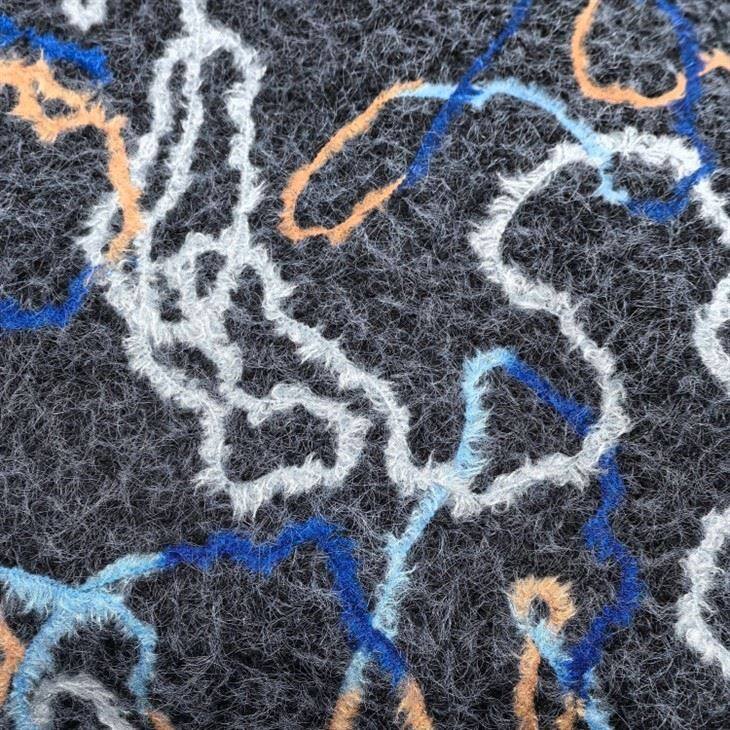 가짜 양모 자수 코트 원단