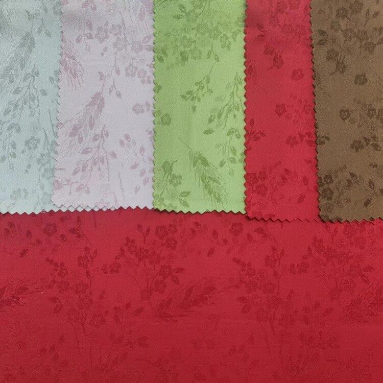 floral jacquard poly satin fabric