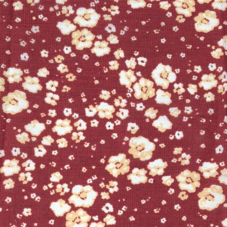 Floral Print Red Fabric