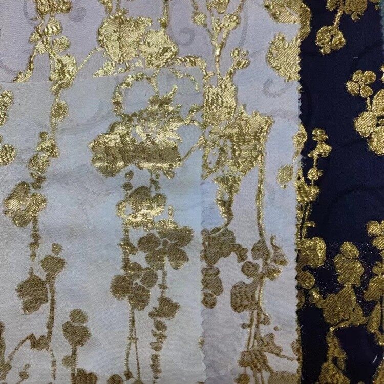 floral viscose metal jacquard fabric