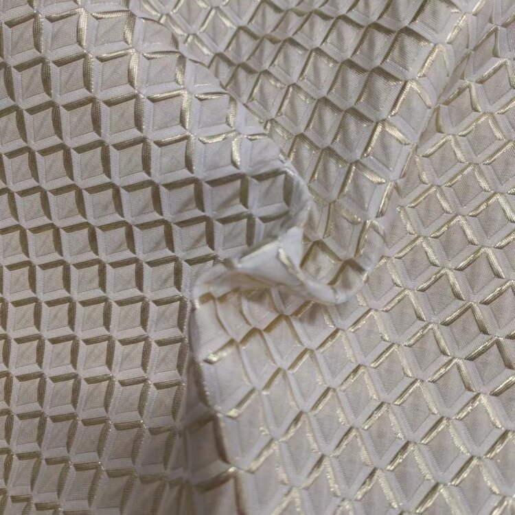 Tela jacquard metálica geométrica