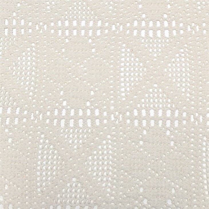 Geometrisk firkantet hvit heklet blonder stoff