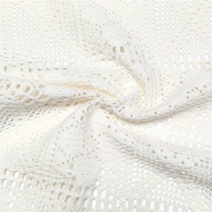 Geometric Square White Crochet Lace Fabric