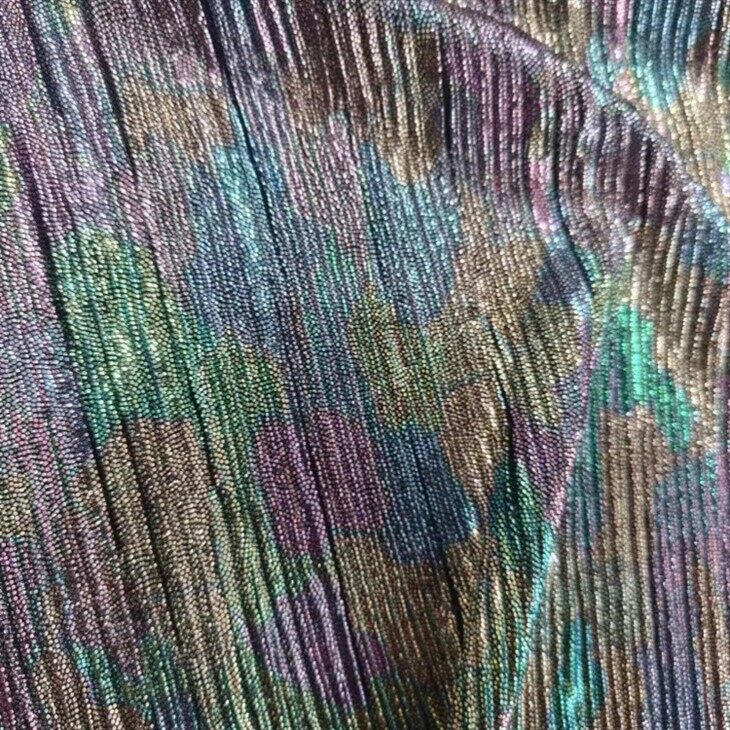 gold plisse crinkle fabric