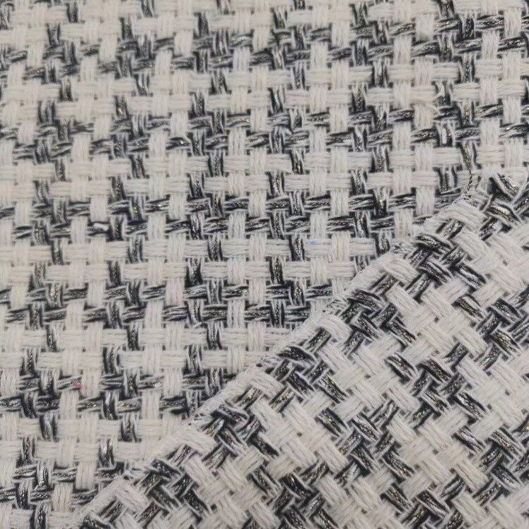 golden thread houndstooth tweed fabric 3