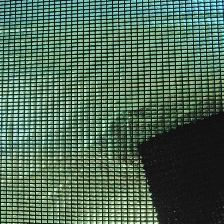 green foil knit back fabric