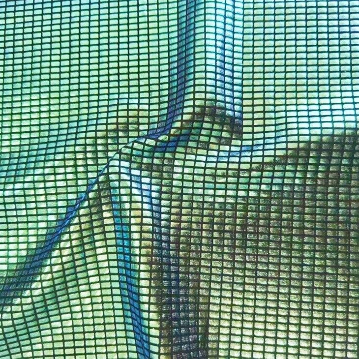 green foil knit fabric