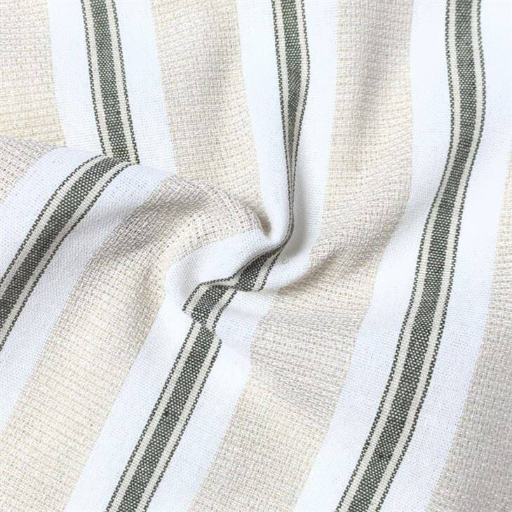 Green Stripe Linen Fabric