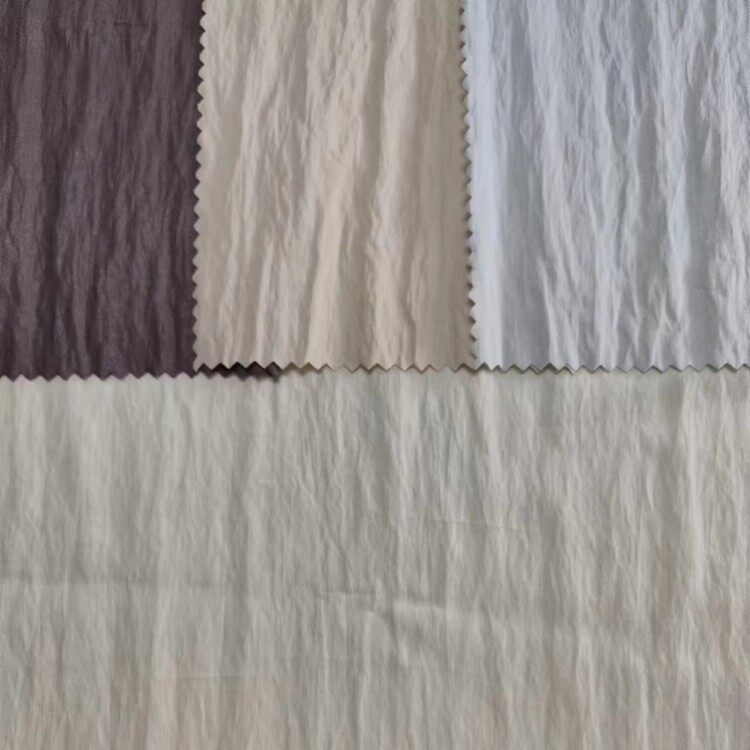 high-quality rayon nylon wrinkled solid fabric