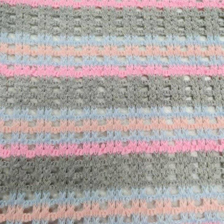 Hollow Color-Striped Crochet Fabric