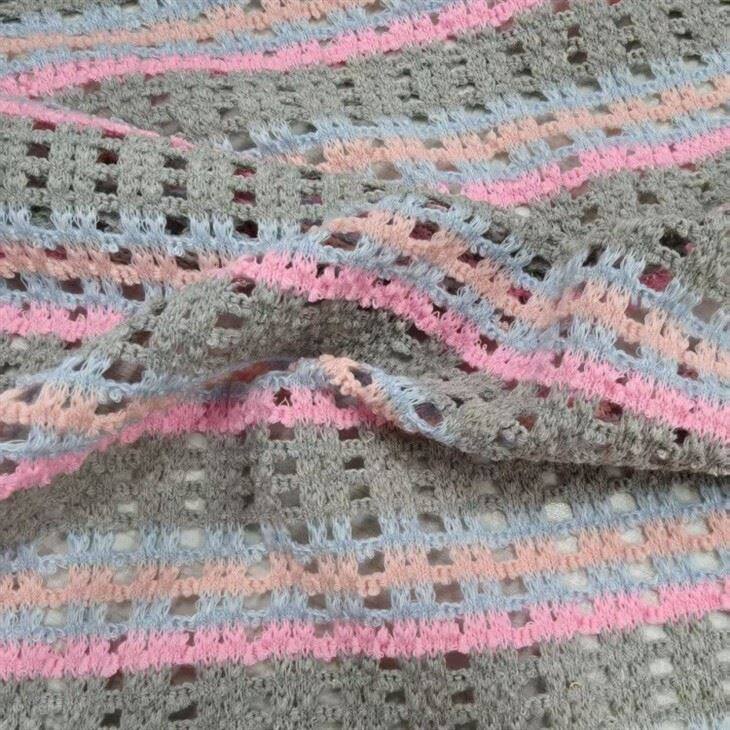 Hollow Color-striped Crochet Fabric