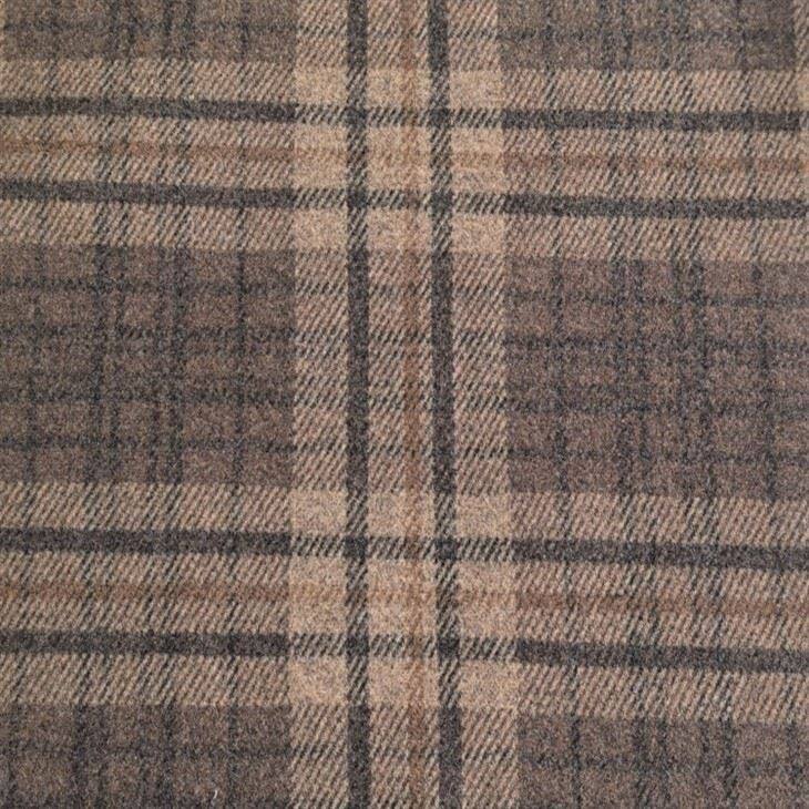 Knitted Jacquard Brown Plaid Fabric