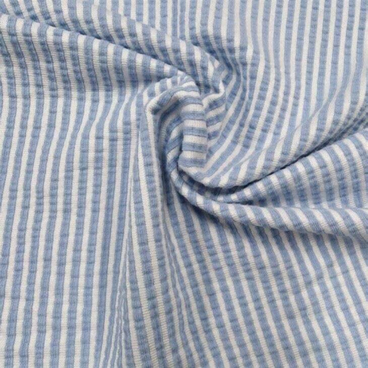 Knitted Striped Crinkle Fabric