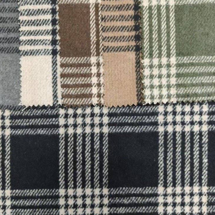 Woven Wool Blend Plaid Fabric