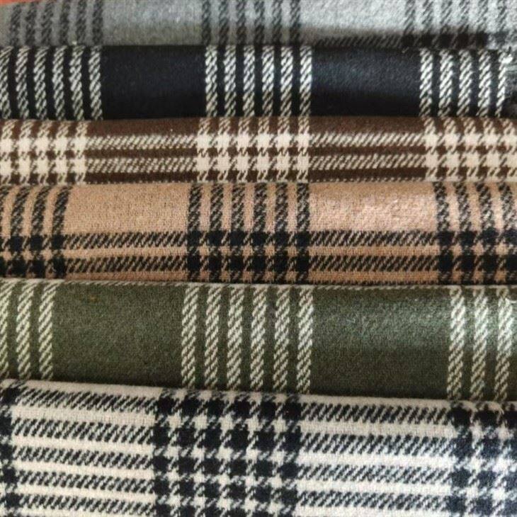 Woven Wool Blend Plaid Fabric