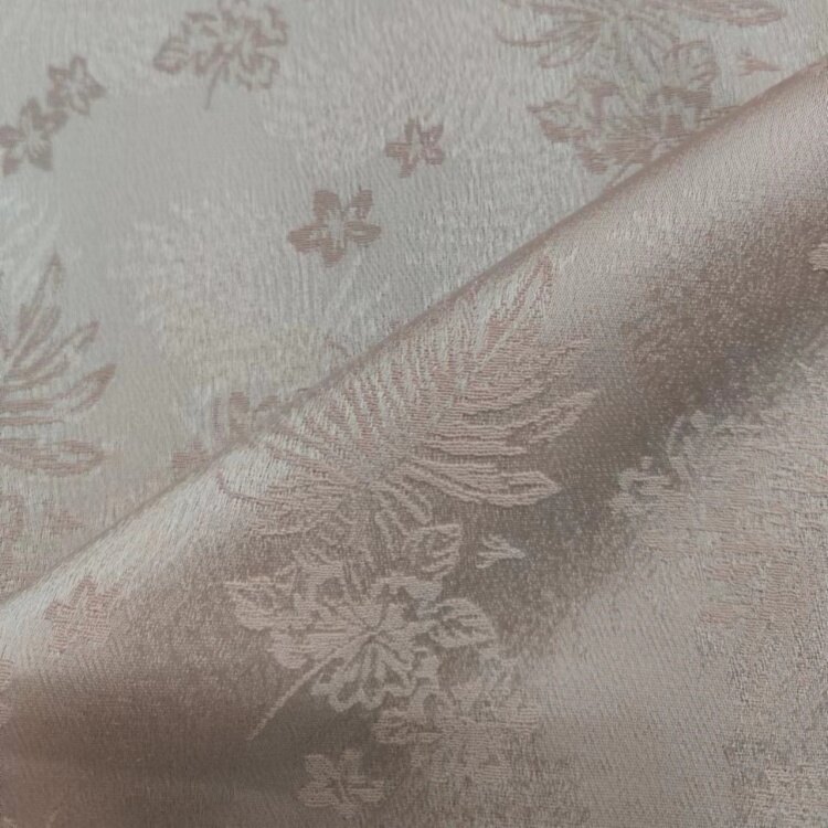Leaf Jacquard Poly satín efni