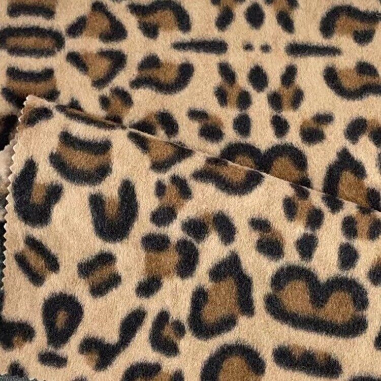 Leopard print overcoat knitted fabric 2