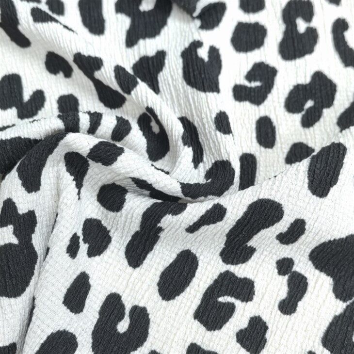 Leopardprindi tricot crepe kangas