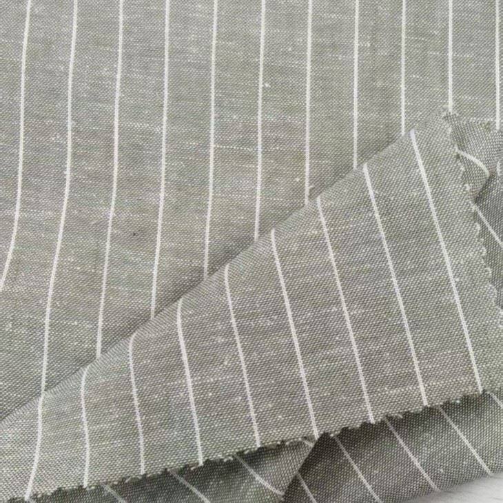 Linen Cotton Yarn-Dyed Stripe Soft Fabric