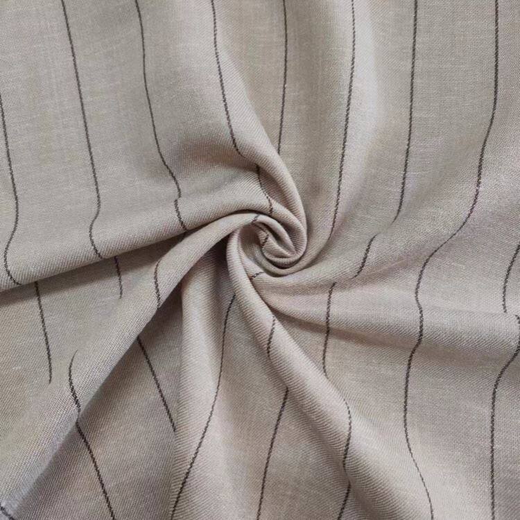 लिनन रेयान कॉटन ट्विल स्ट्राइप फ़ैब्रिक
