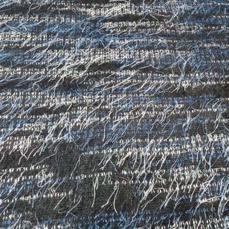 Long Pile Feather Yarn Dyed Fabric