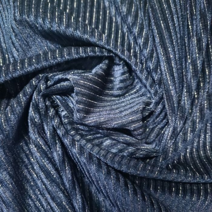 navy lurex knit jacquard fabric(001)