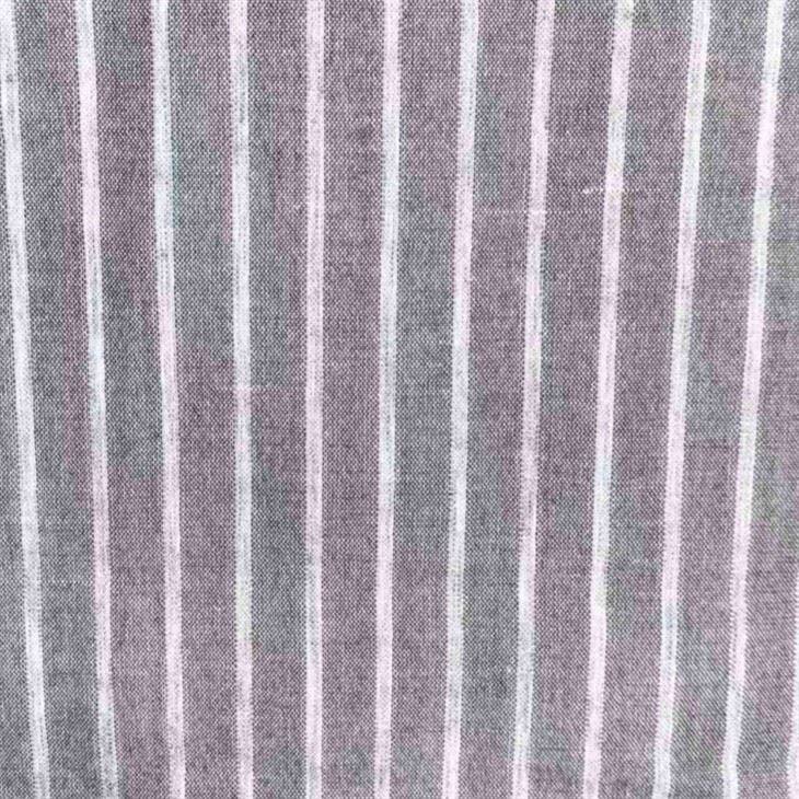 Tissu à rayures en polyester aspect lin lurex