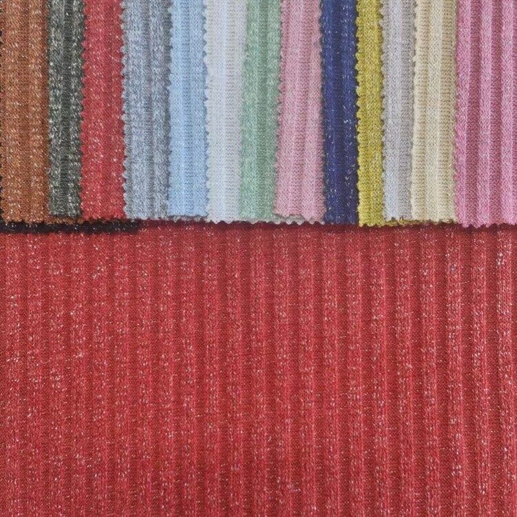 Lurex RIB poly stretch knit fabric 4