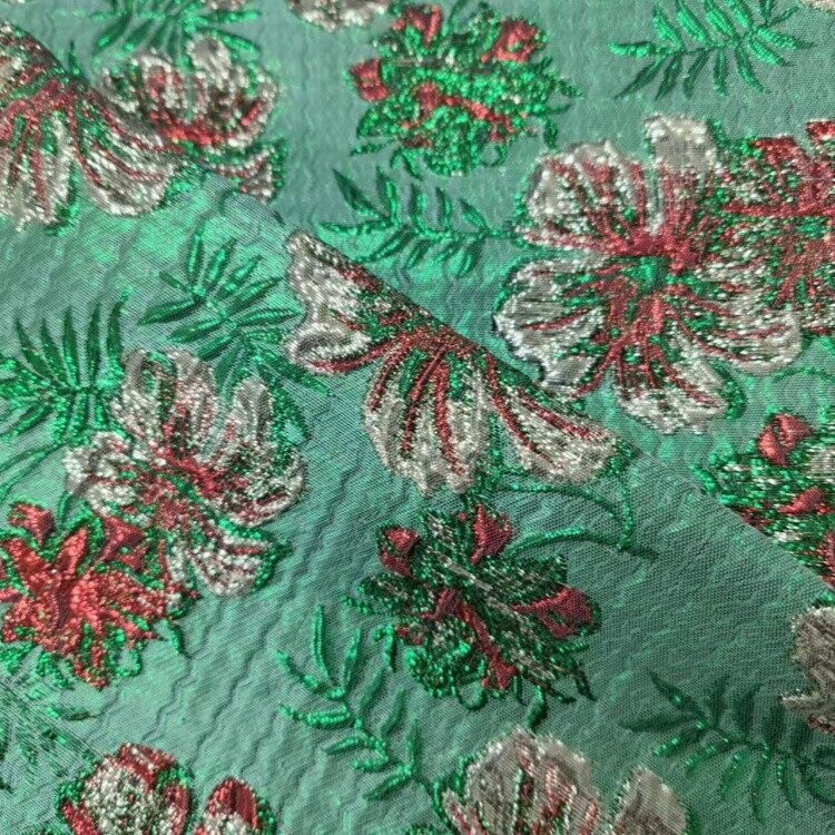 metallic floral poly jacquard fabric 3