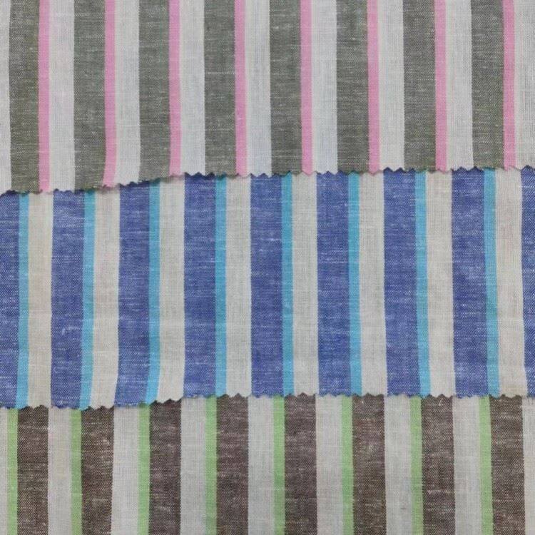 multi-color striped linen cotton fabric 2