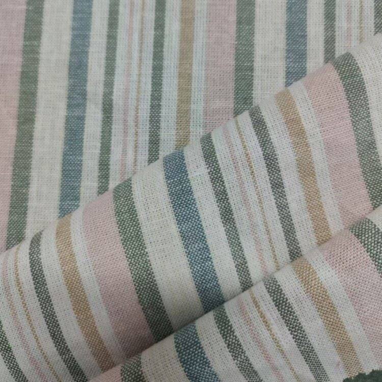 multi-color striped linen rayon fabric 2