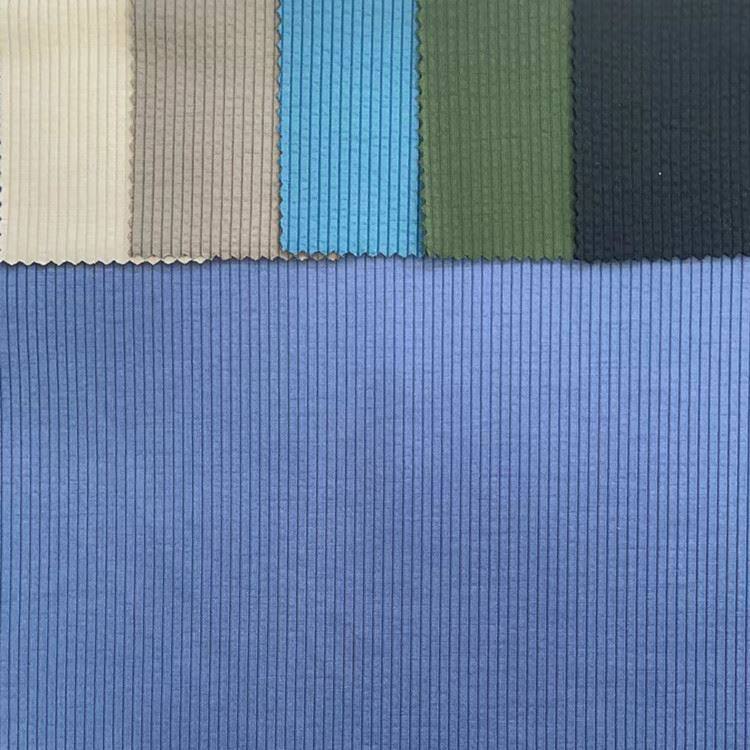 Многоцветная вискозная полиэстеровая трикотажная ткань в рубчик