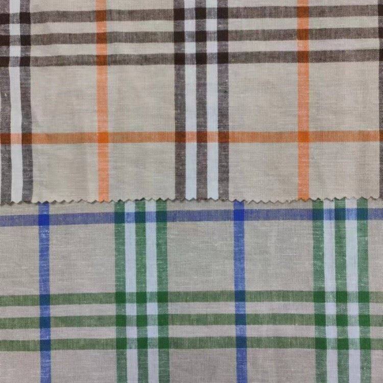 multicolour check linen cotton fabric 2