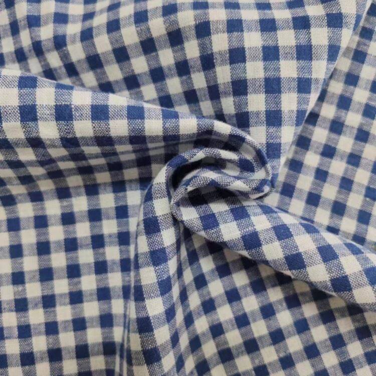 Navy U White Check Għażel Tessili Qoton