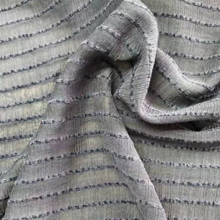 NR Chenille Striped Bubble Crepe Fabric suppliers