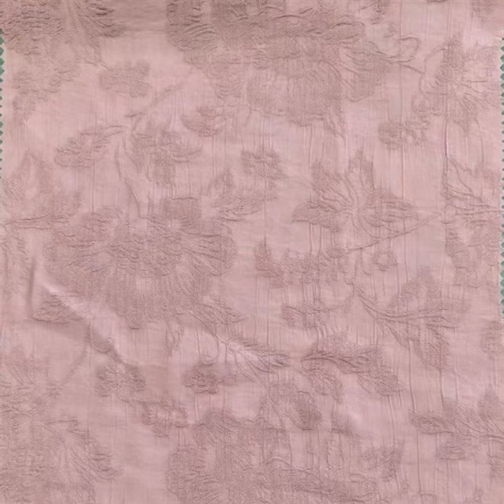 NR Peach Crepe Jacquard Fabric suppliers