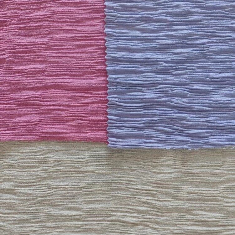 nylon rayon venetian wrinkled  solid fabric 2
