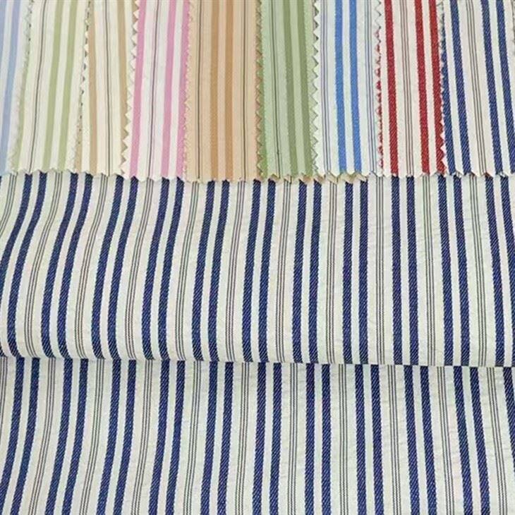 blue and white stripe shirt fabric 2