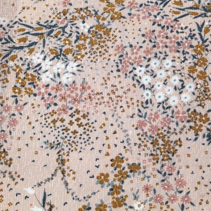 Pink Rayon Floral Print Fabric