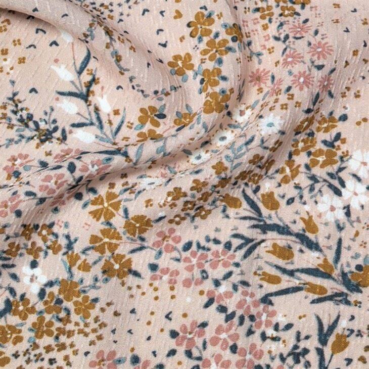 Bleikt rayon blóma prentefni