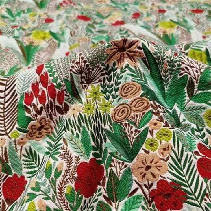 botanic plants jacquard fabric 6