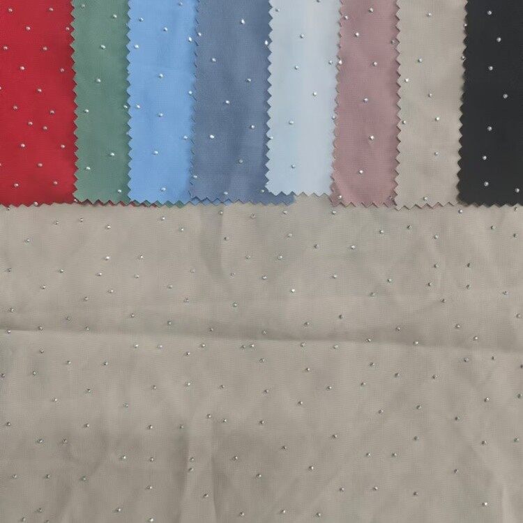 poly broken twill  diamond foil fabric 2