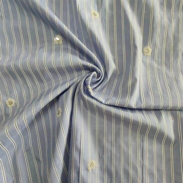 poly cotton sequin embroidery fabric