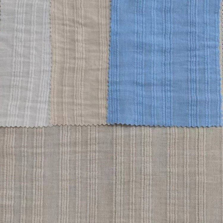 poly imitation linen irregular stripe dobby fabric 2