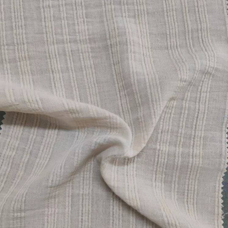 Poly Imitatie Linnen Onregelmatige Streep Dobby Stof