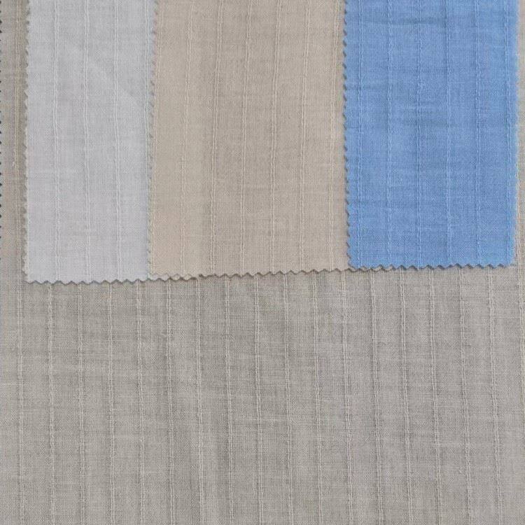 Poly imitation linen strip dobby fabric 2